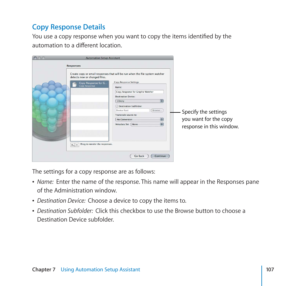 Copy response details | Apple Final Cut Server 1.5 User Manual | Page 107 / 125