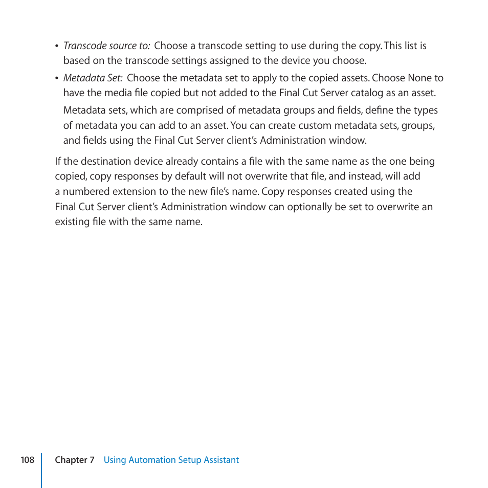 Apple Final Cut Server 1.5 User Manual | Page 108 / 125