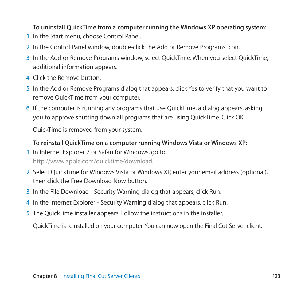 Apple Final Cut Server 1.5 User Manual | Page 123 / 125