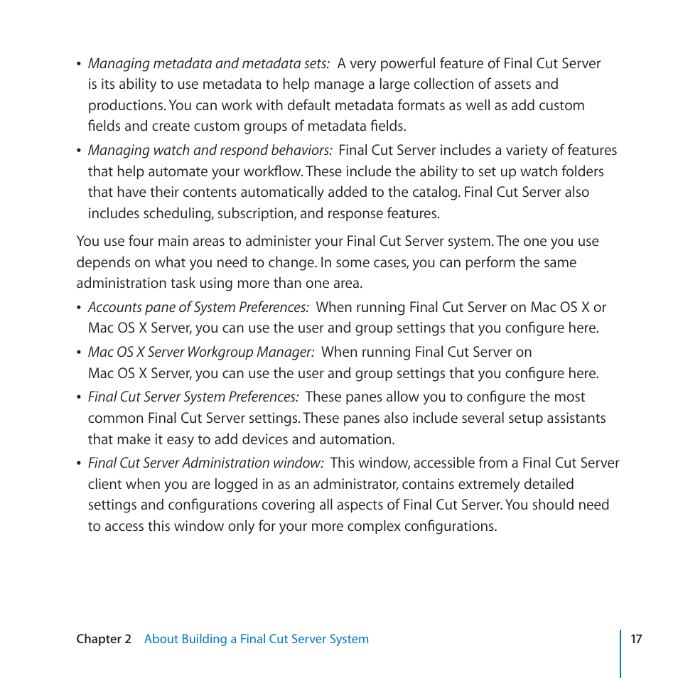 Apple Final Cut Server 1.5 User Manual | Page 17 / 125