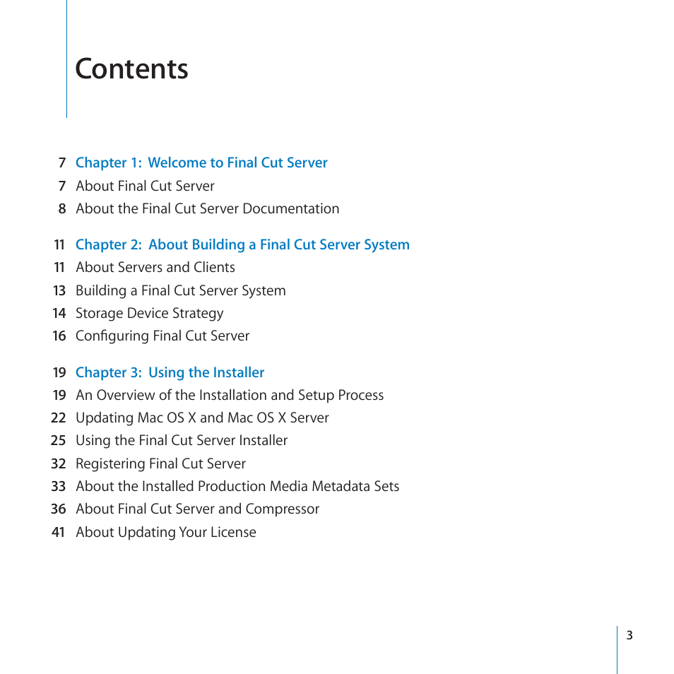 Apple Final Cut Server 1.5 User Manual | Page 3 / 125