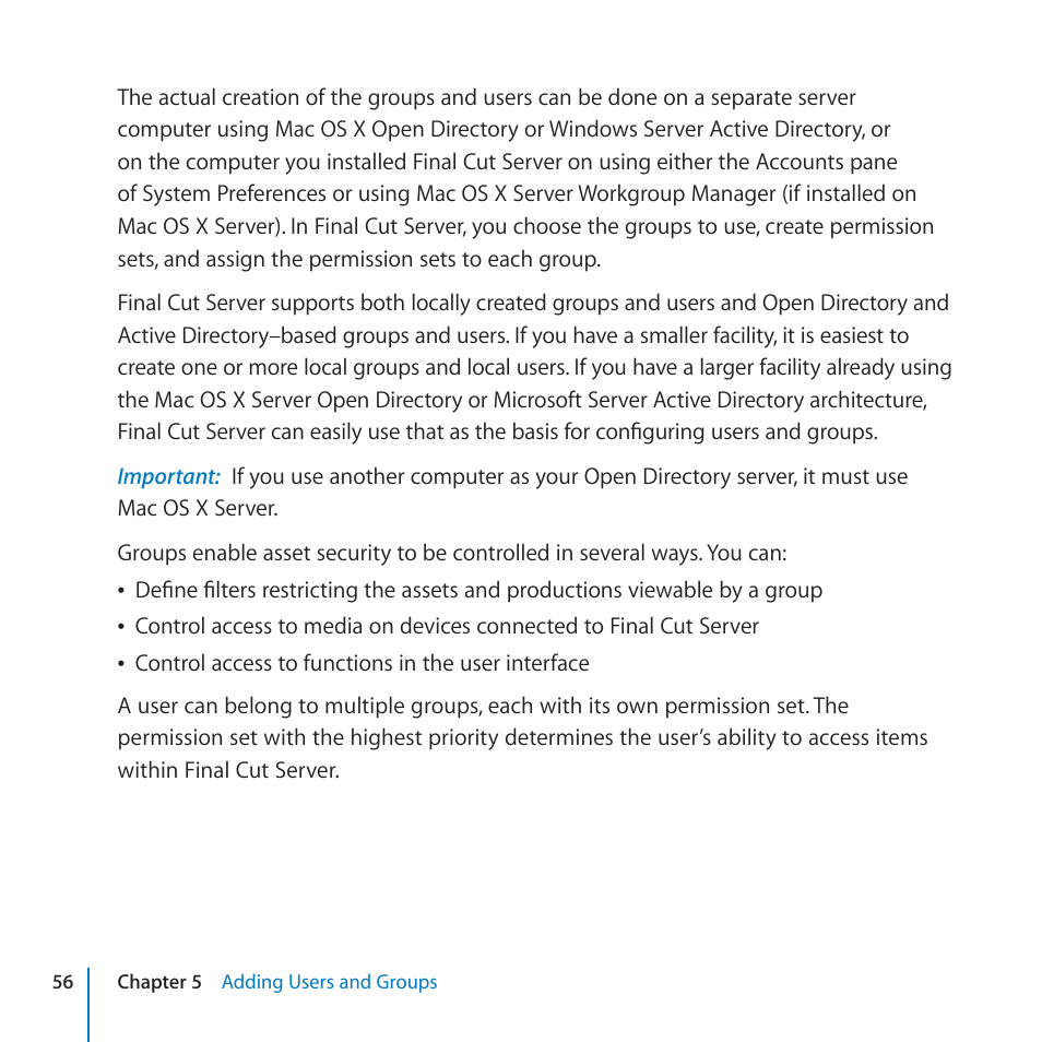 Apple Final Cut Server 1.5 User Manual | Page 56 / 125