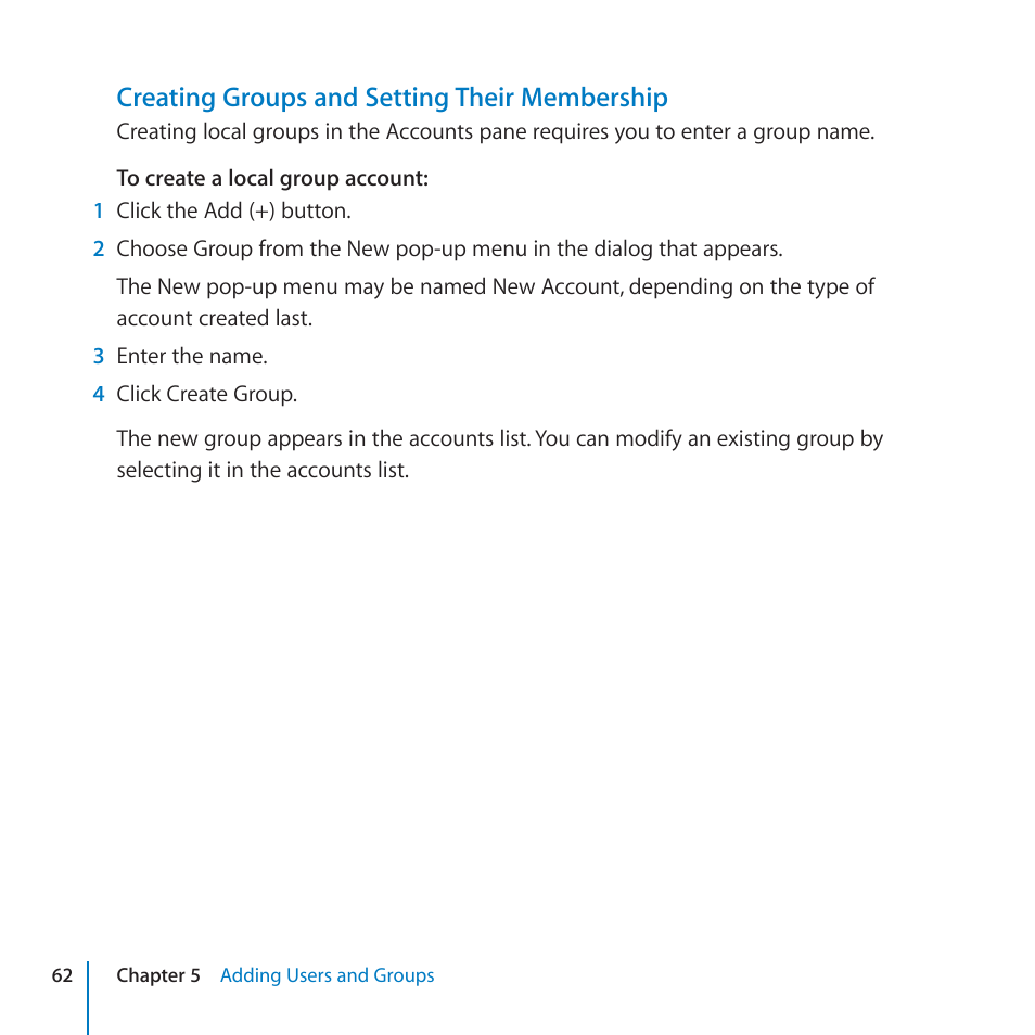 Creating groups and setting their membership | Apple Final Cut Server 1.5 User Manual | Page 62 / 125