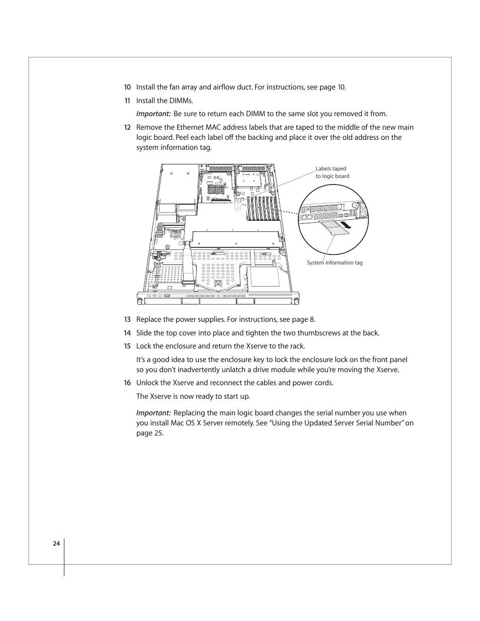 Apple Xserve Intel (Late 2006) Service Parts Kit User Manual | Page 24 / 28