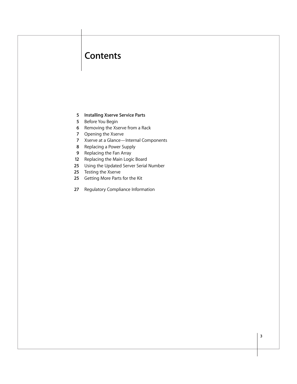 Apple Xserve Intel (Late 2006) Service Parts Kit User Manual | Page 3 / 28