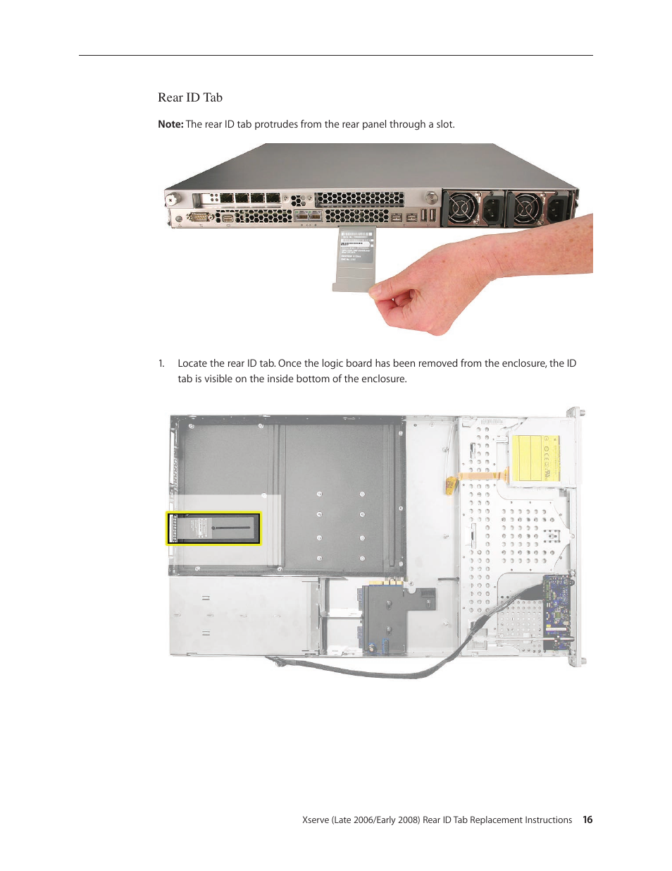 Apple Xserve (Early 2008) DIY Procedure for Rear ID Tab User Manual | Page 16 / 28