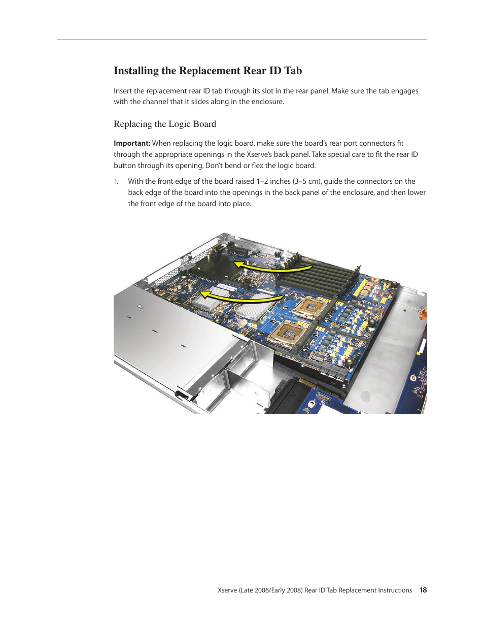 Installing the replacement rear id tab | Apple Xserve (Early 2008) DIY Procedure for Rear ID Tab User Manual | Page 18 / 28