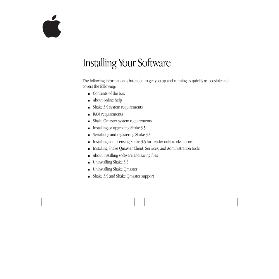 Apple Shake 3.5 User Manual | 16 pages