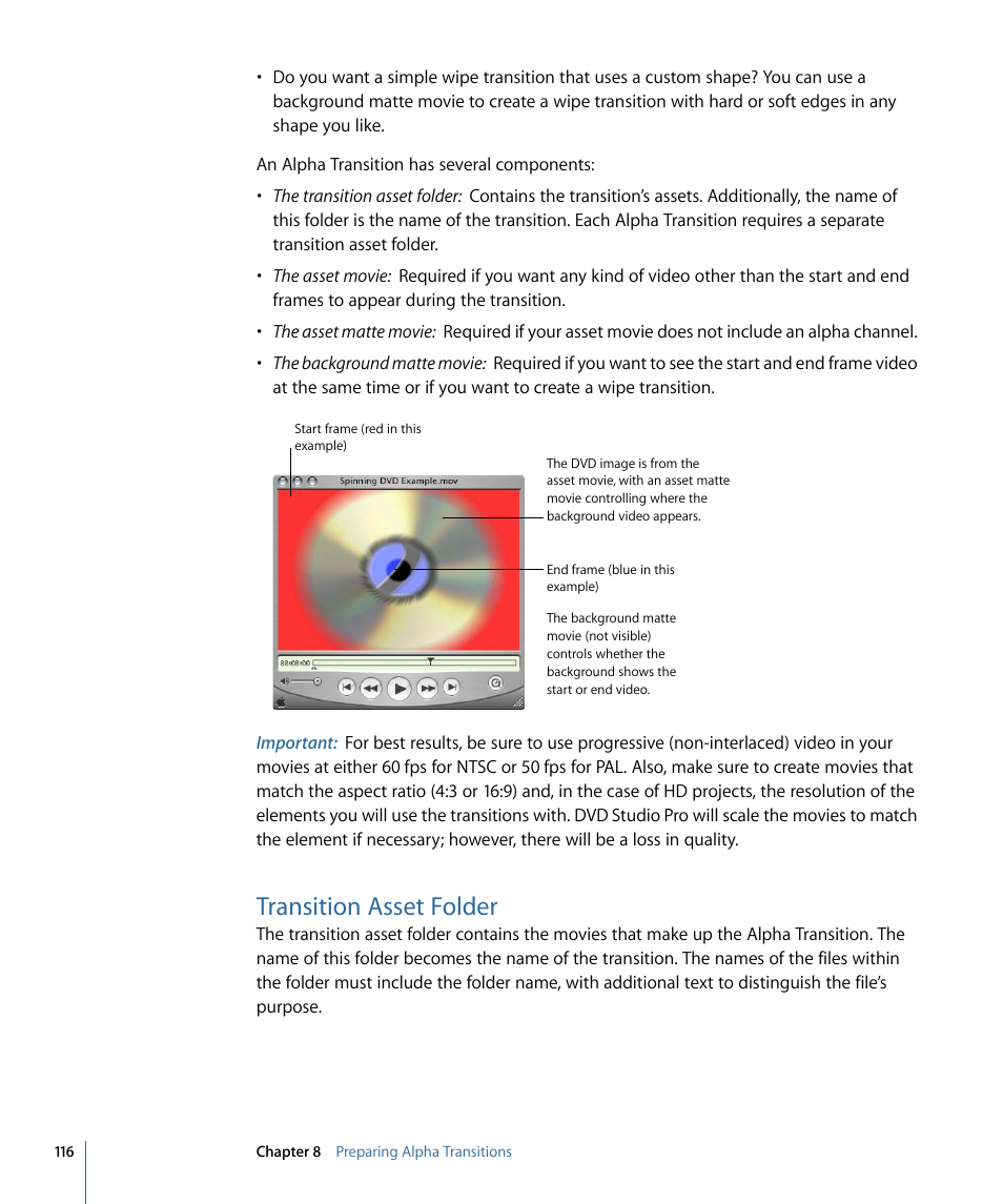 Transition asset folder | Apple DVD Studio Pro 4 User Manual | Page 116 / 656