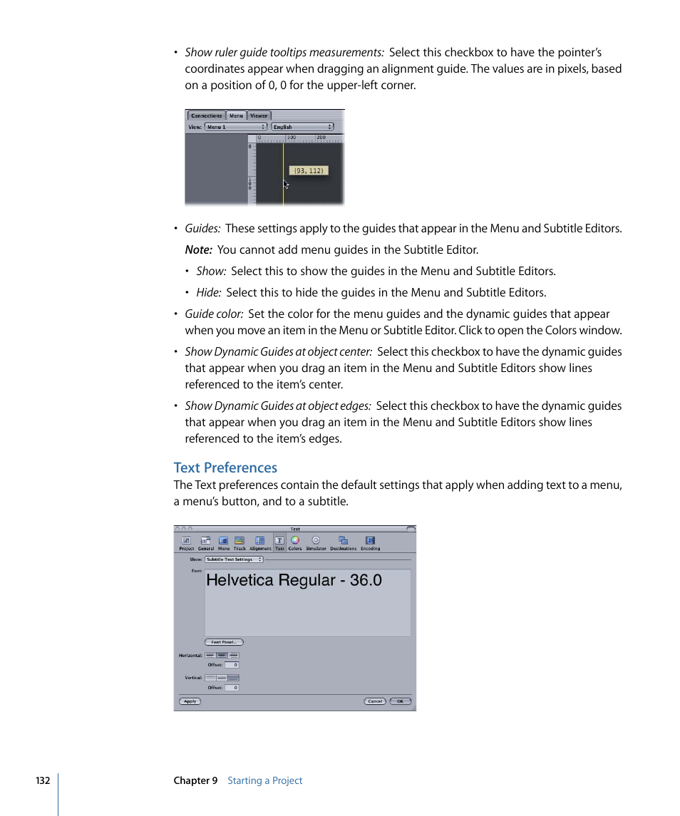 Text preferences | Apple DVD Studio Pro 4 User Manual | Page 132 / 656