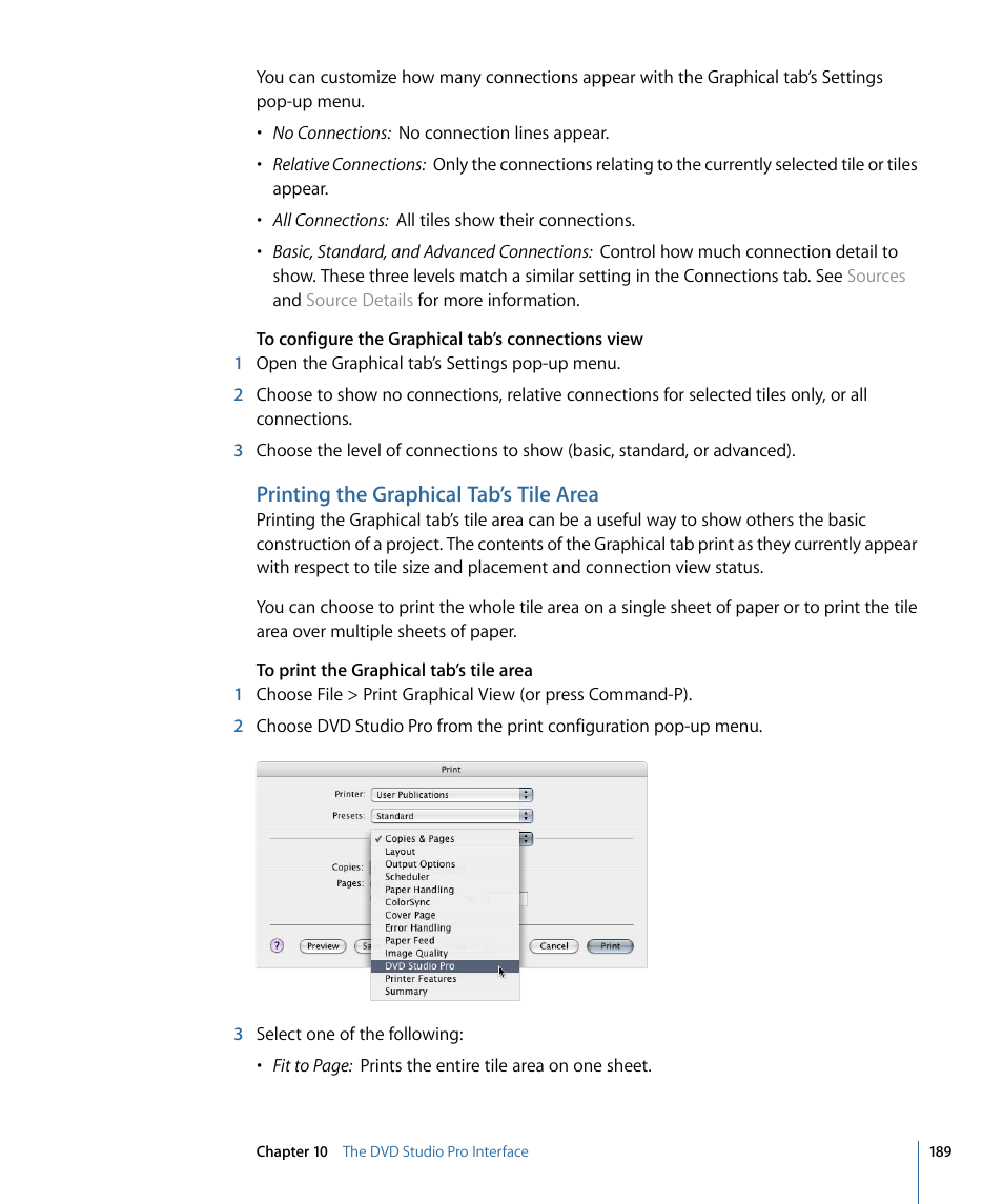 Printing the graphical tab’s tile area | Apple DVD Studio Pro 4 User Manual | Page 189 / 656