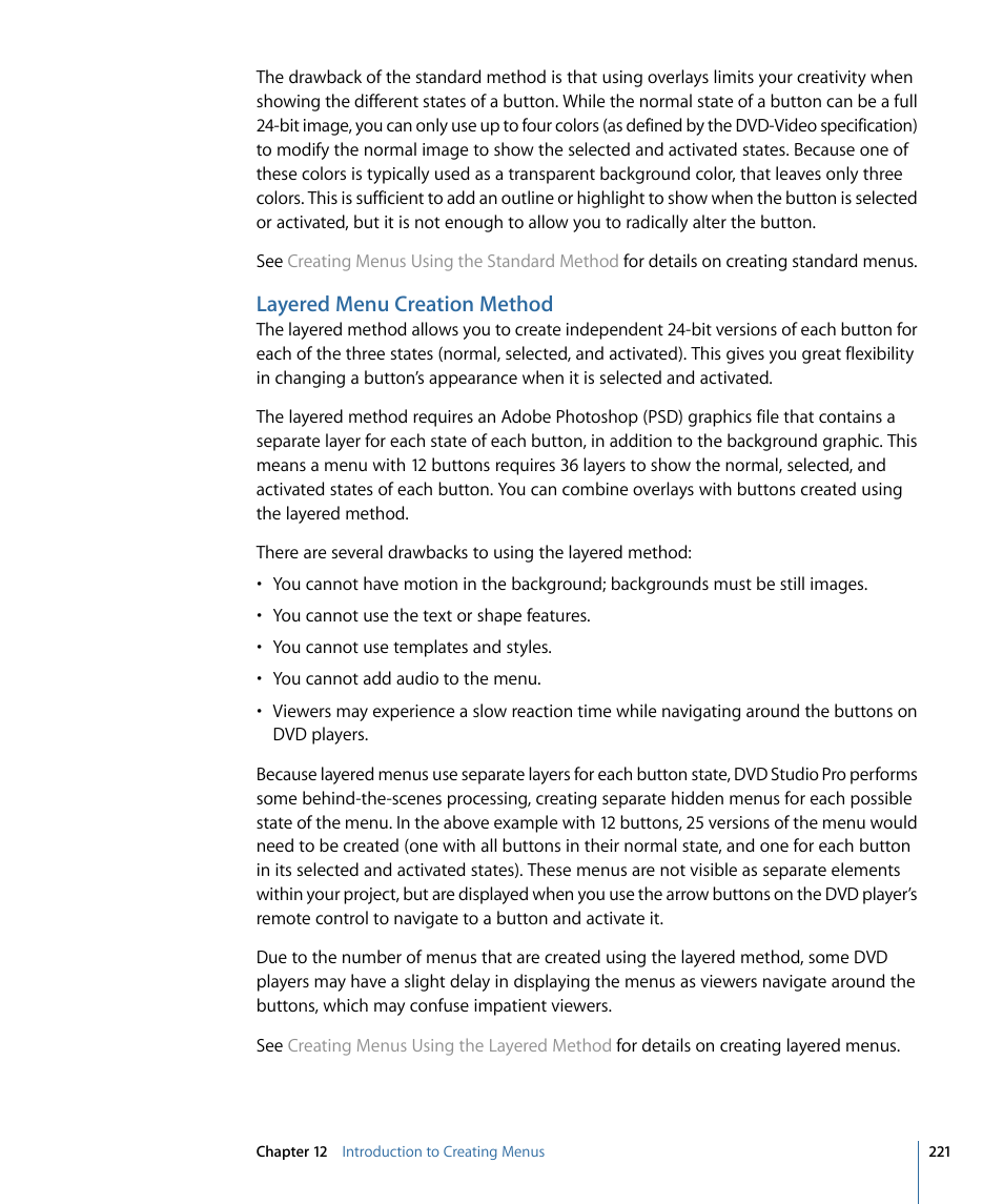 Layered menu creation method | Apple DVD Studio Pro 4 User Manual | Page 221 / 656