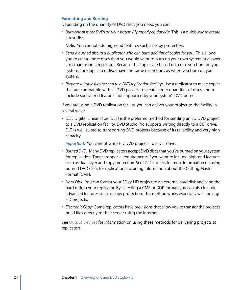 Formatting and burning | Apple DVD Studio Pro 4 User Manual | Page 24 / 656