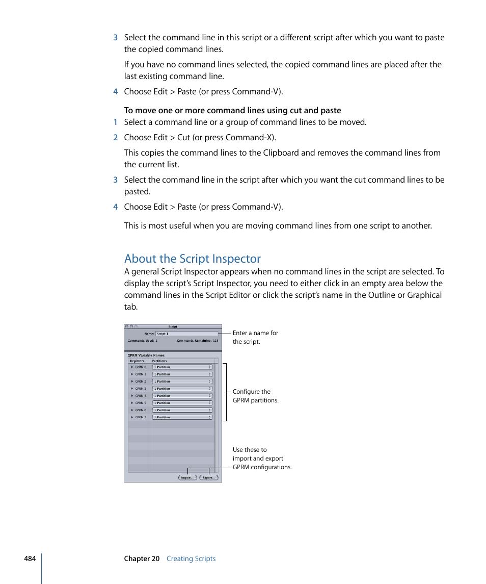 About the script inspector | Apple DVD Studio Pro 4 User Manual | Page 484 / 656