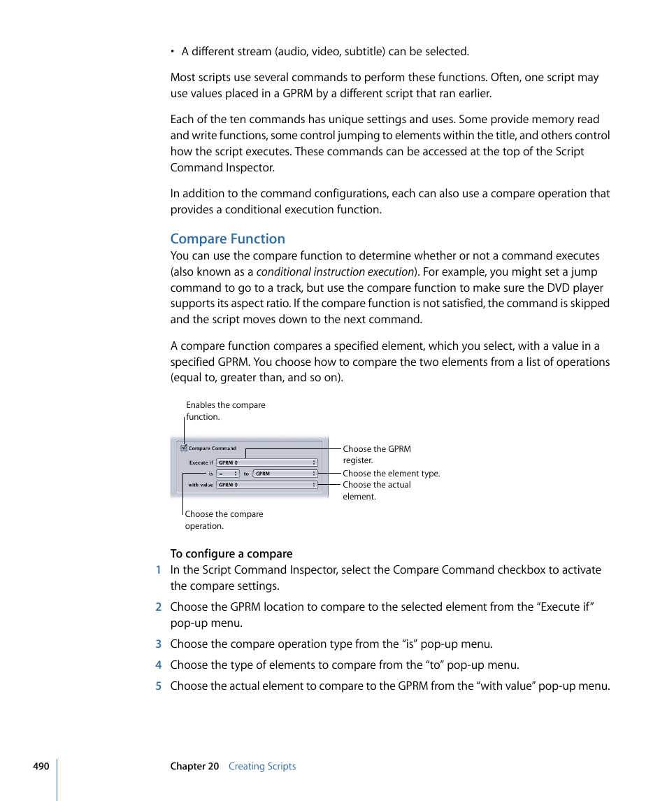 Compare function | Apple DVD Studio Pro 4 User Manual | Page 490 / 656