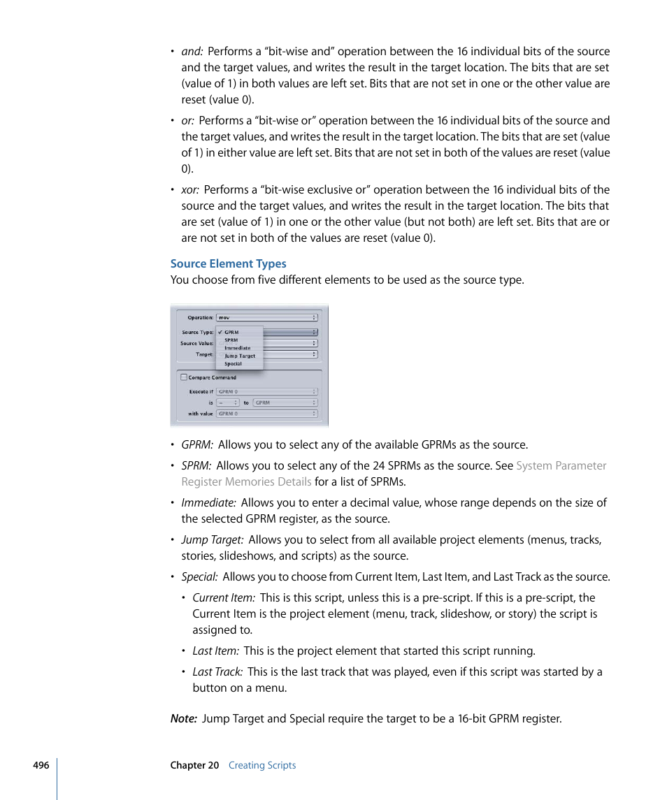 Source element types | Apple DVD Studio Pro 4 User Manual | Page 496 / 656