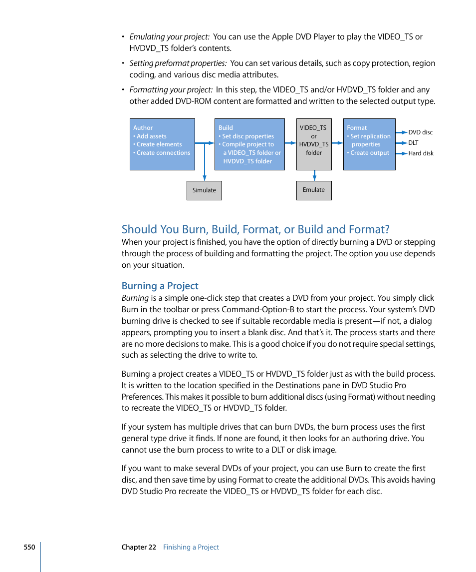 Burning a project | Apple DVD Studio Pro 4 User Manual | Page 550 / 656