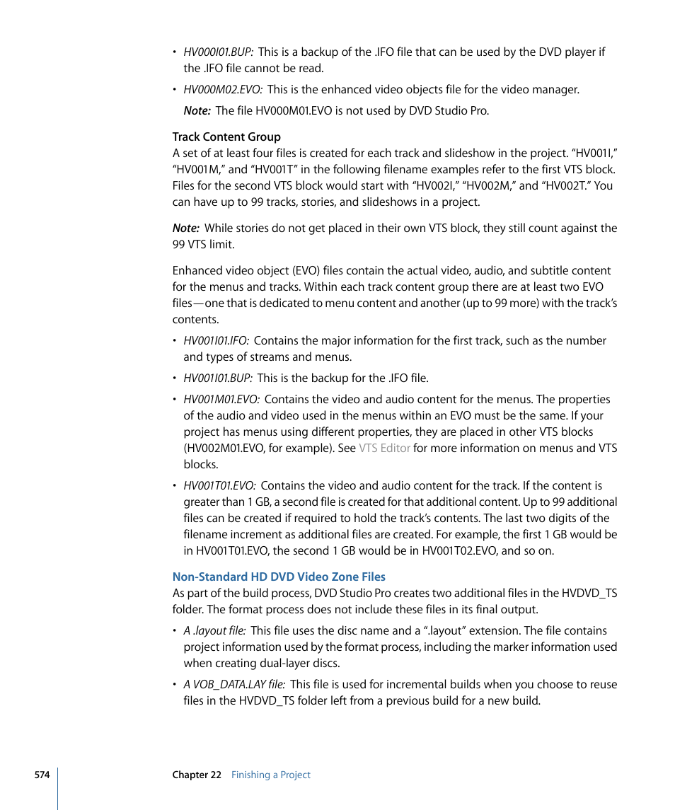 Non-standard hd dvd video zone files | Apple DVD Studio Pro 4 User Manual | Page 574 / 656