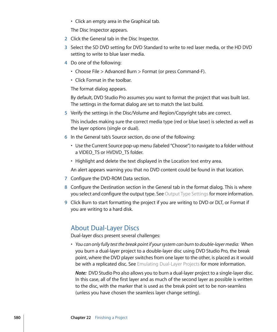 About dual-layer discs | Apple DVD Studio Pro 4 User Manual | Page 580 / 656