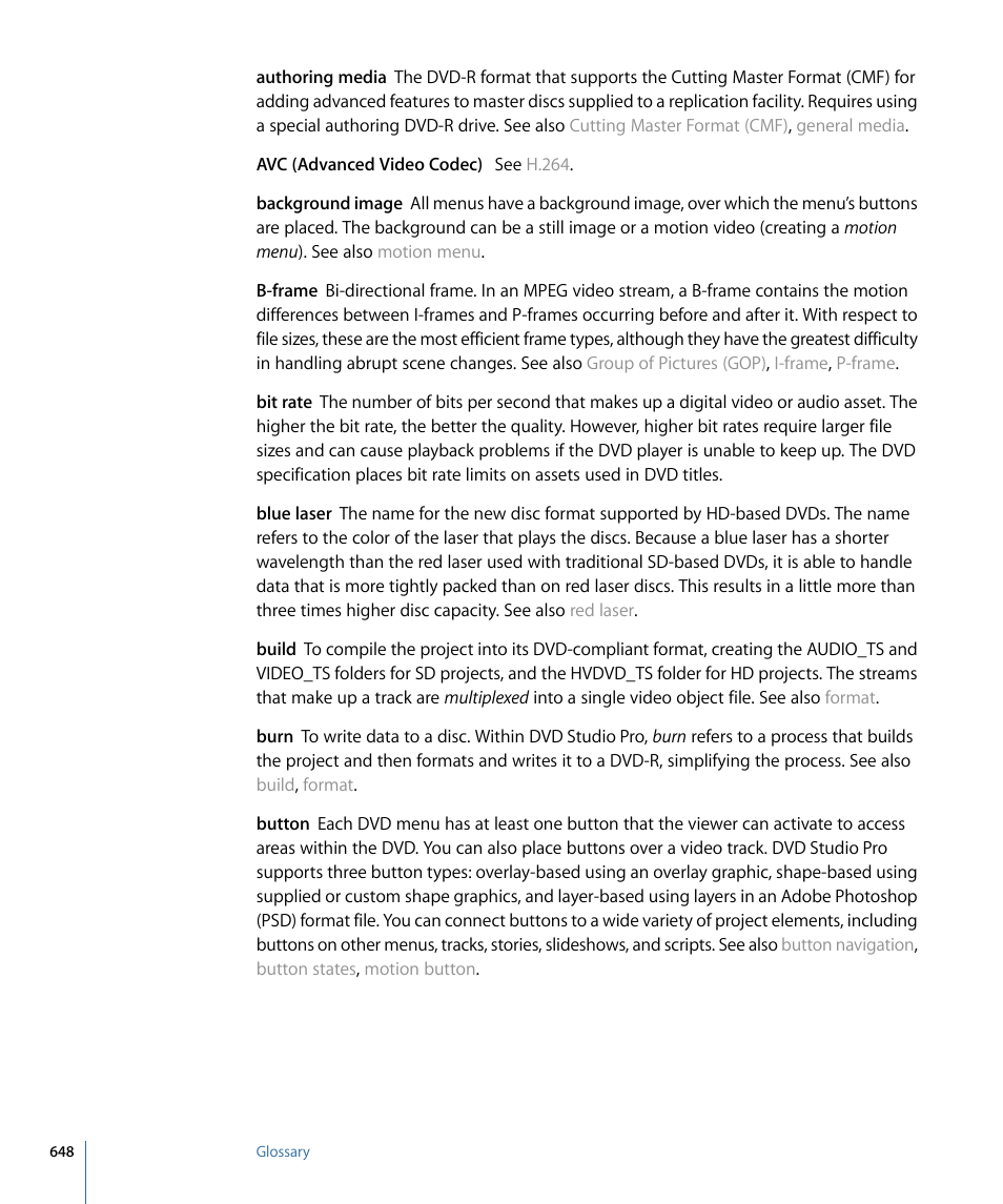 Button | Apple DVD Studio Pro 4 User Manual | Page 648 / 656
