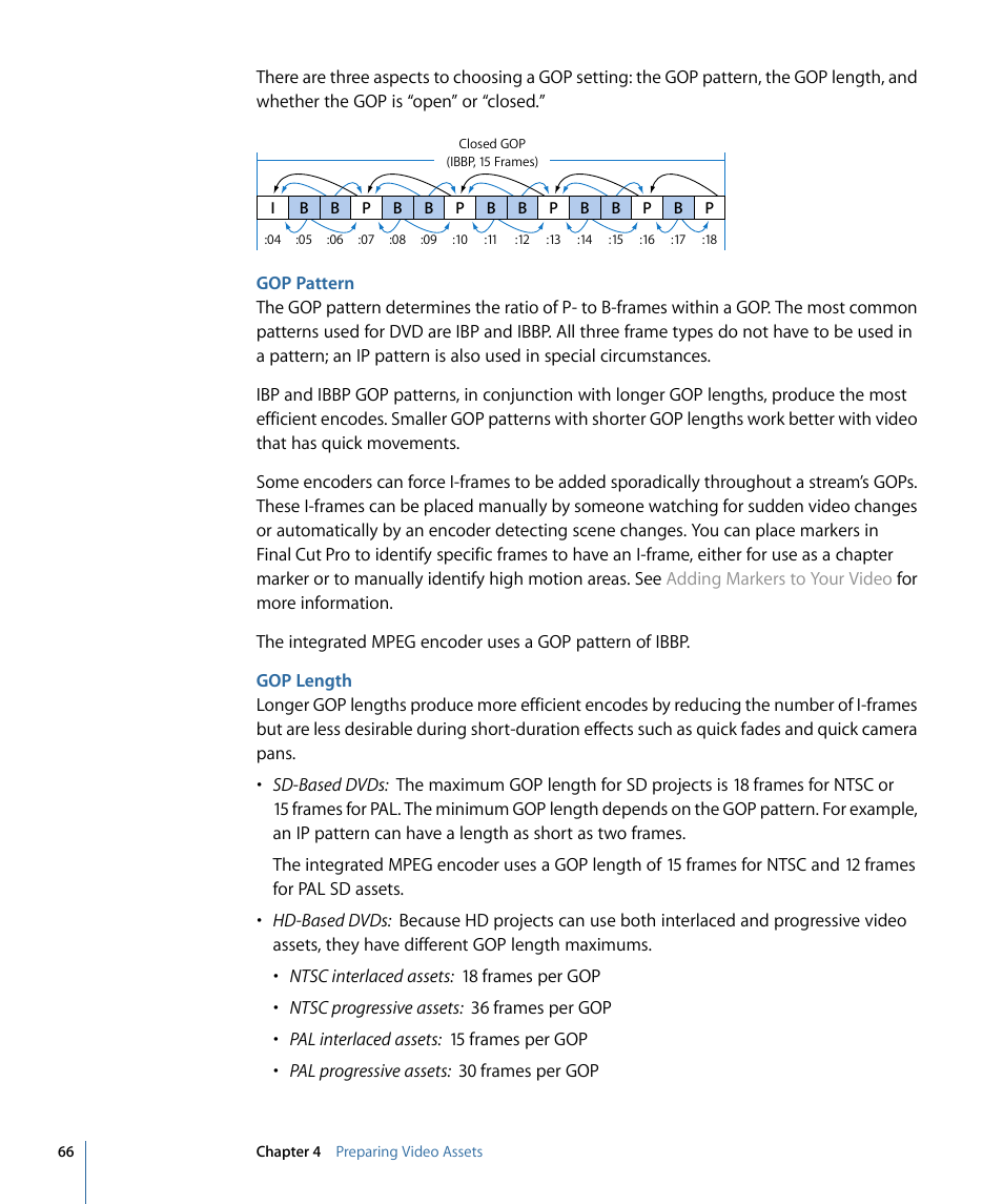 Gop pattern, Gop length | Apple DVD Studio Pro 4 User Manual | Page 66 / 656