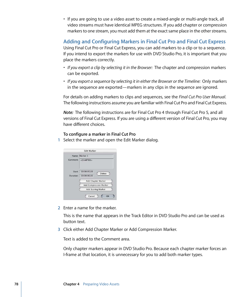 Final cut express | Apple DVD Studio Pro 4 User Manual | Page 78 / 656