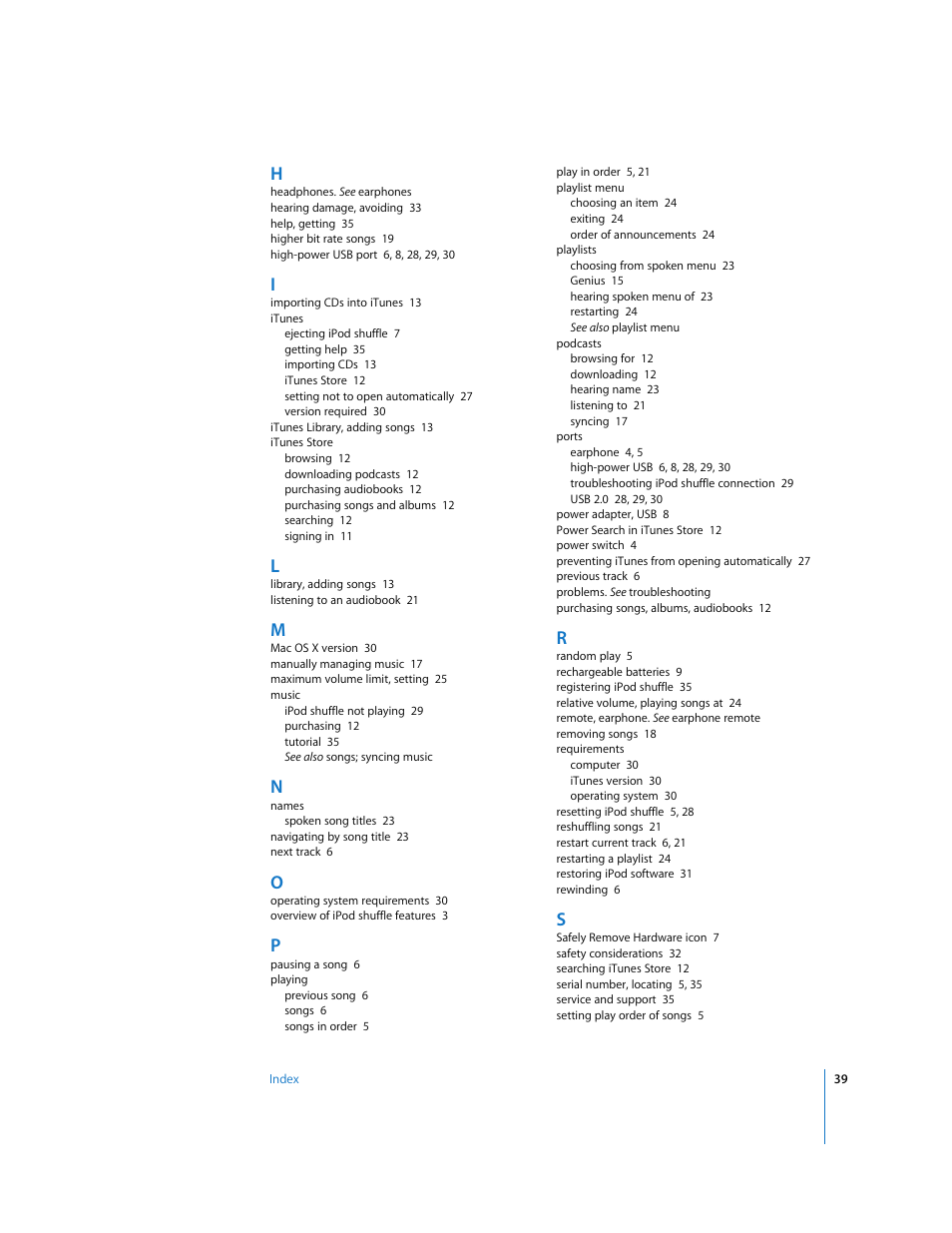 Apple iPod shuffle (3rd generation) User Manual | Page 39 / 40