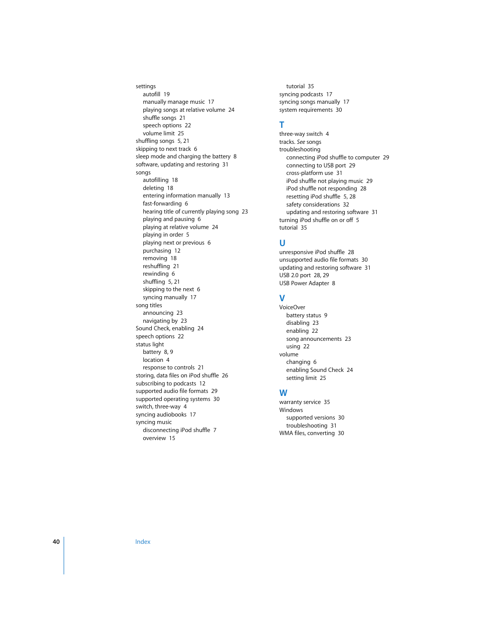 Apple iPod shuffle (3rd generation) User Manual | Page 40 / 40