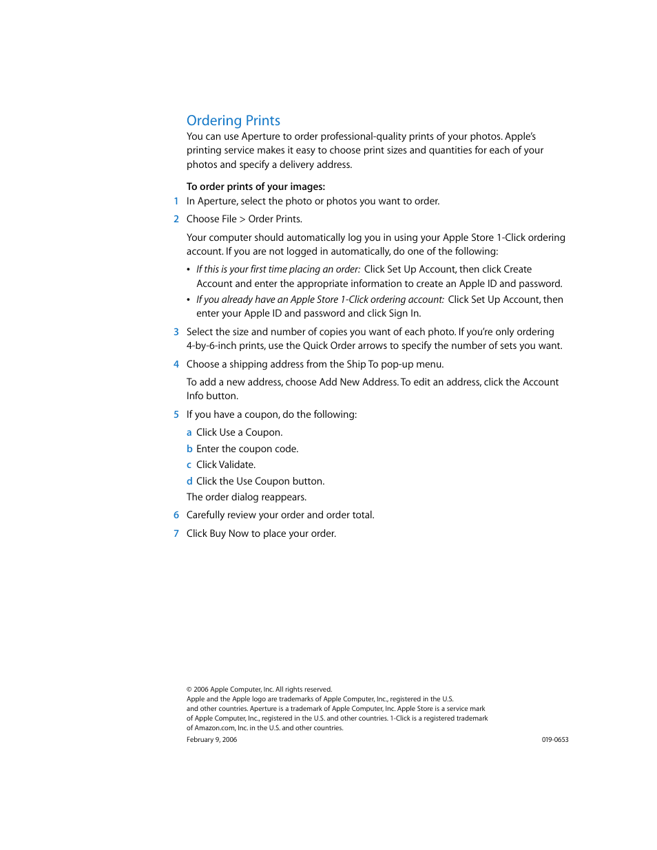 Ordering prints | Apple Aperture: Ordering Books and Prints User Manual | Page 3 / 3