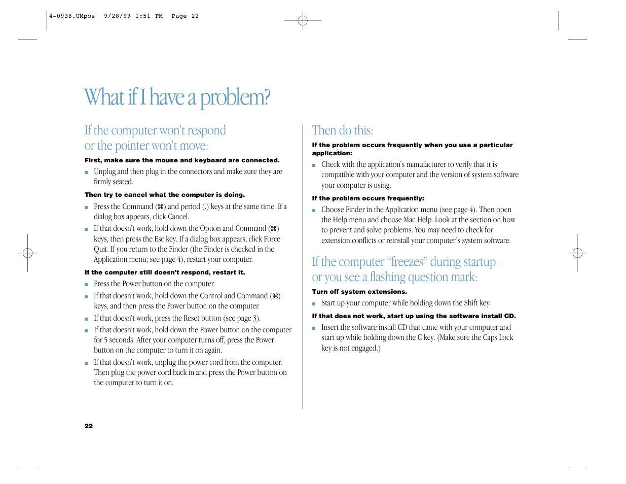 What if i have a problem, Then do this | Apple iMac G3 (Original) User Manual | Page 22 / 32