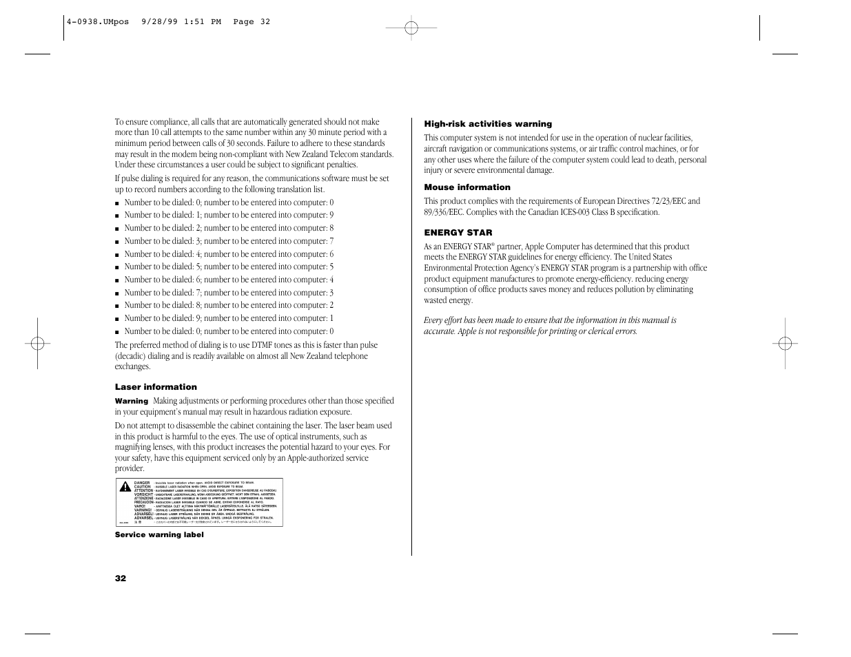 Apple iMac G3 (Original) User Manual | Page 32 / 32