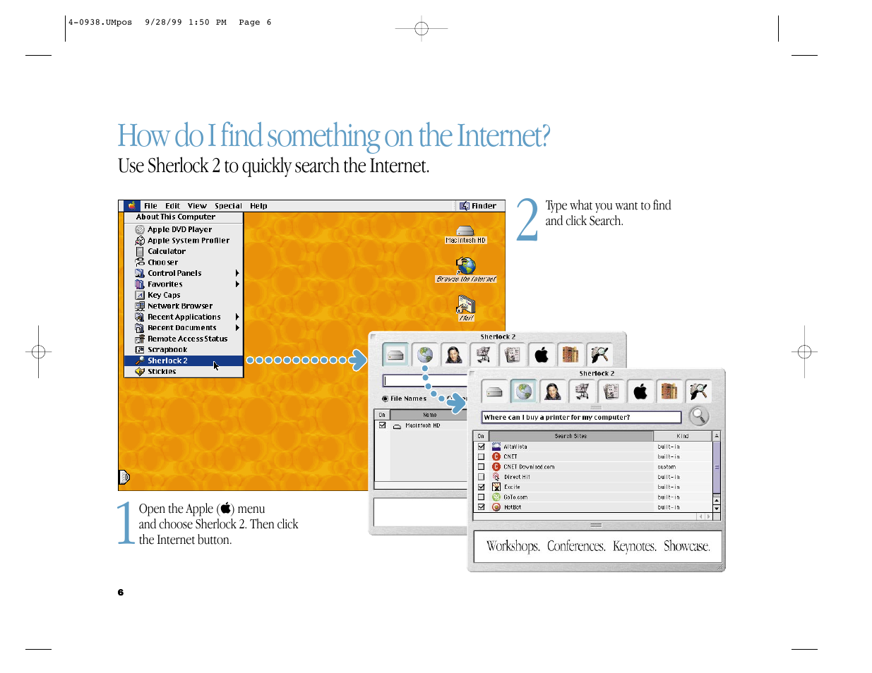 How do i find something on the internet | Apple iMac G3 (Original) User Manual | Page 6 / 32