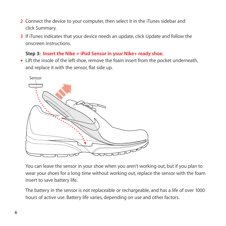 Apple Nike + iPod Sensor User Manual | Page 6 / 32