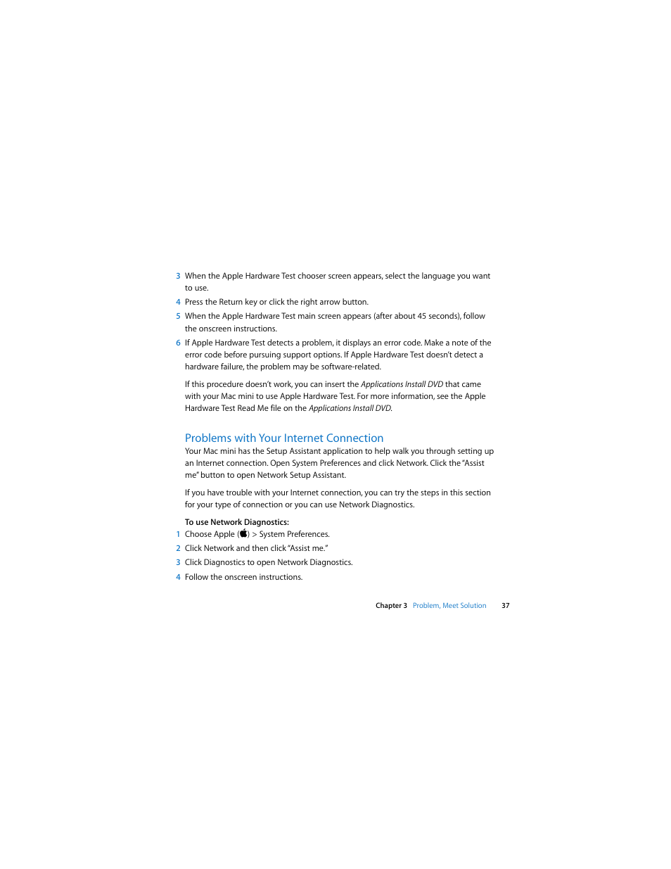 Problems with your internet connection | Apple Mac mini (Early 2009) User Manual | Page 37 / 64