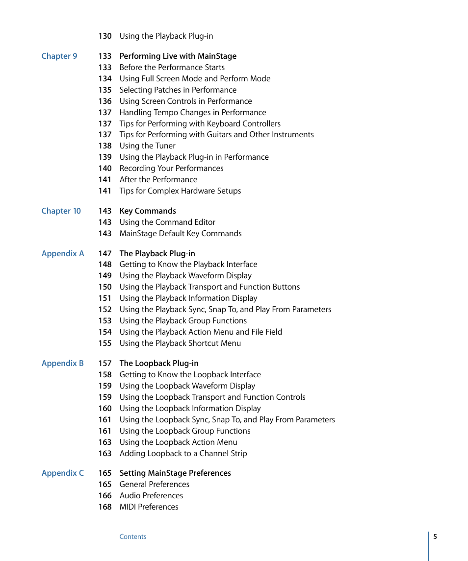 Apple MainStage 2 User Manual | Page 5 / 172