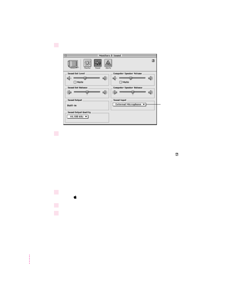 Using your monitor’s built-in microphone | Apple Power Macintosh 4400 User Manual | Page 46 / 212