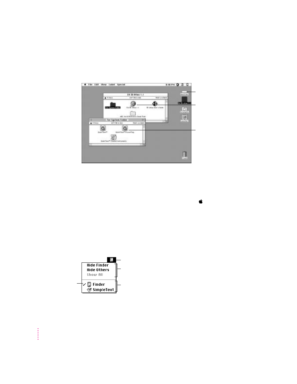 Working with several applications at a time | Apple Power Macintosh 4400 User Manual | Page 58 / 212