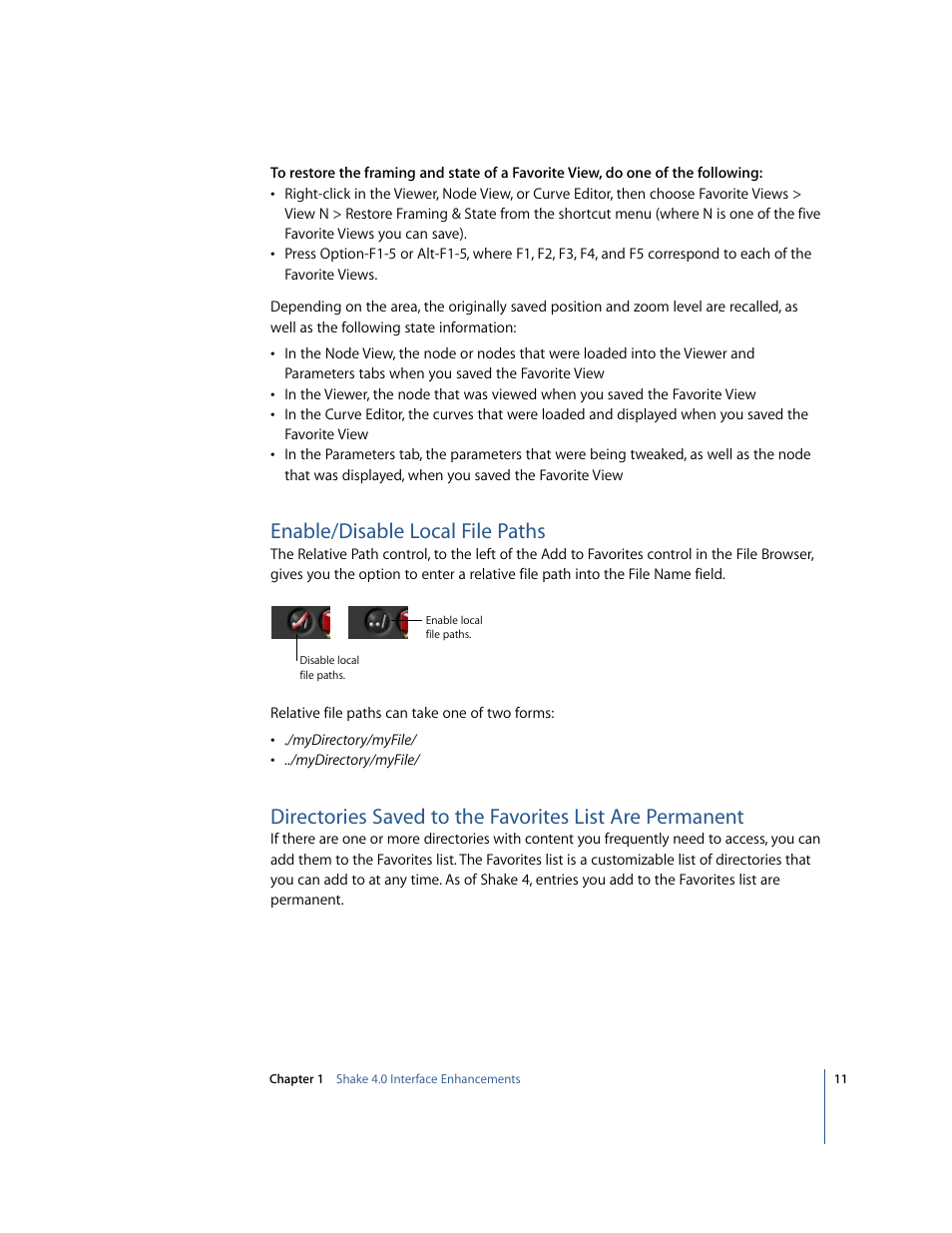 Enable/disable local file paths | Apple Shake 4 New Features User Manual | Page 11 / 114