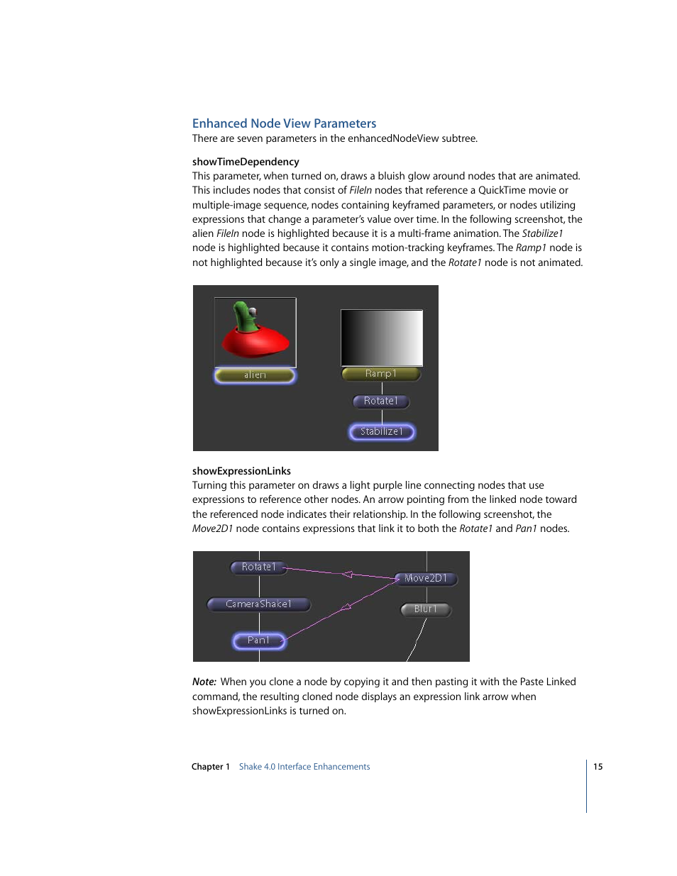 Enhanced node view parameters | Apple Shake 4 New Features User Manual | Page 15 / 114