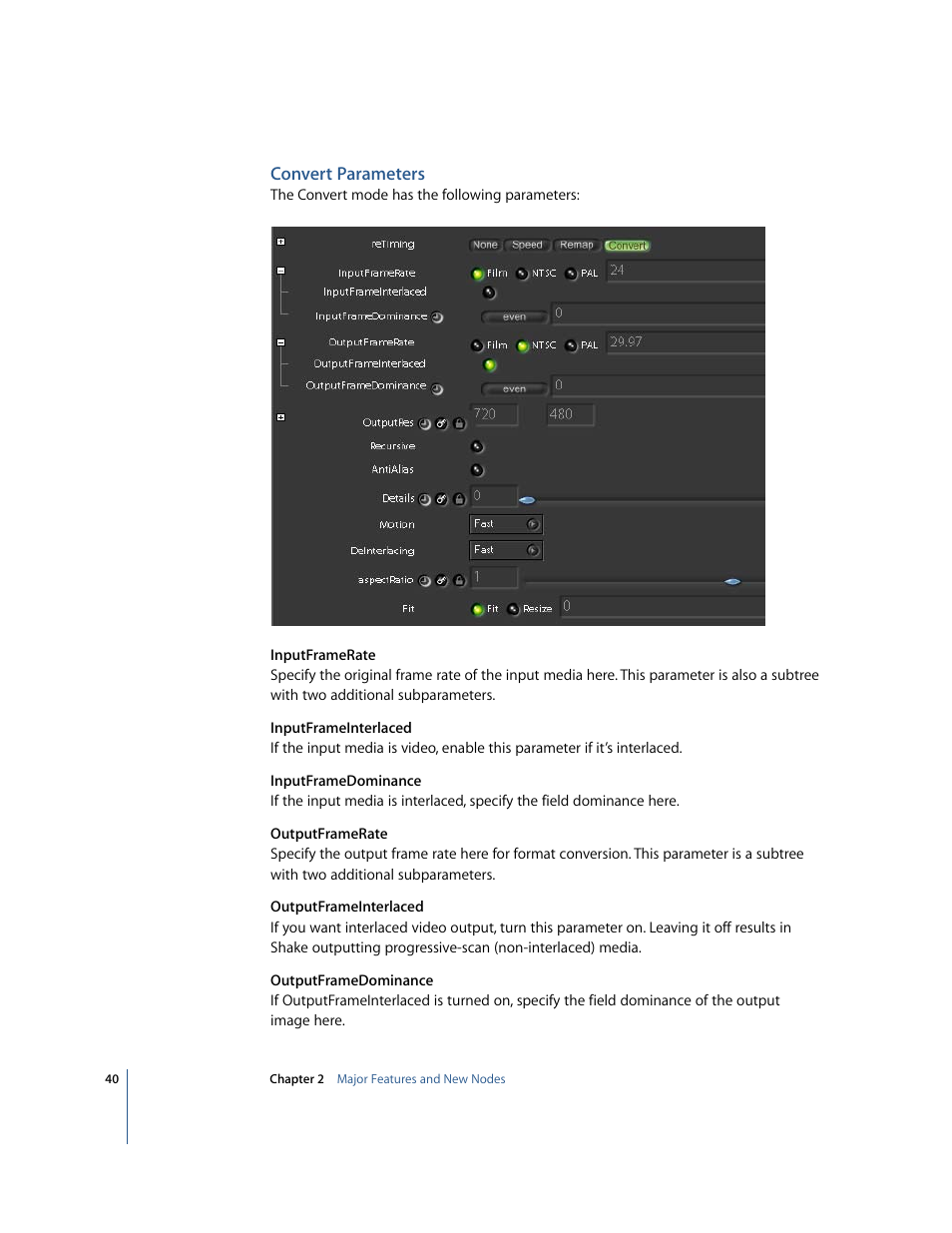 Convert parameters | Apple Shake 4 New Features User Manual | Page 40 / 114