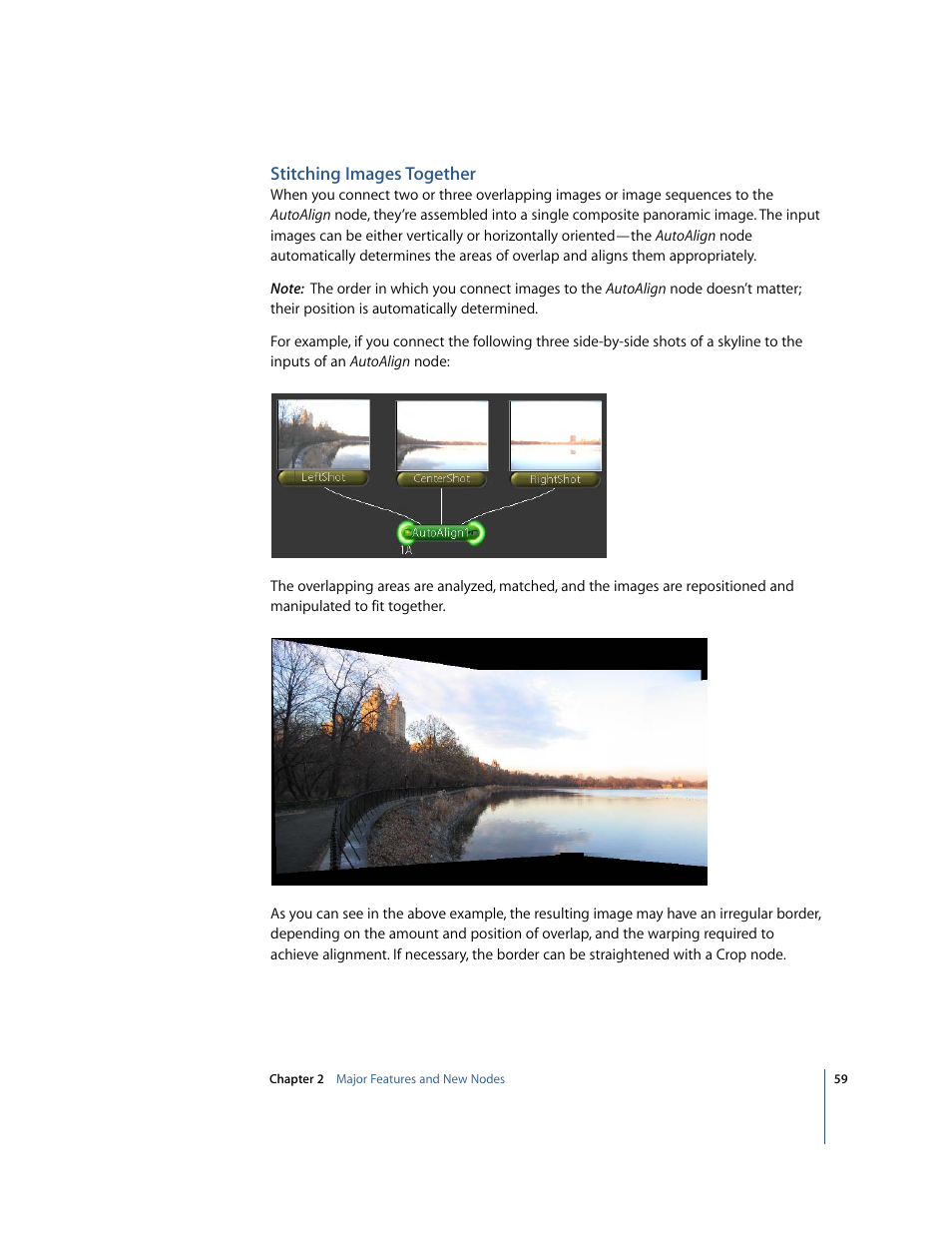 Stitching images together | Apple Shake 4 New Features User Manual | Page 59 / 114