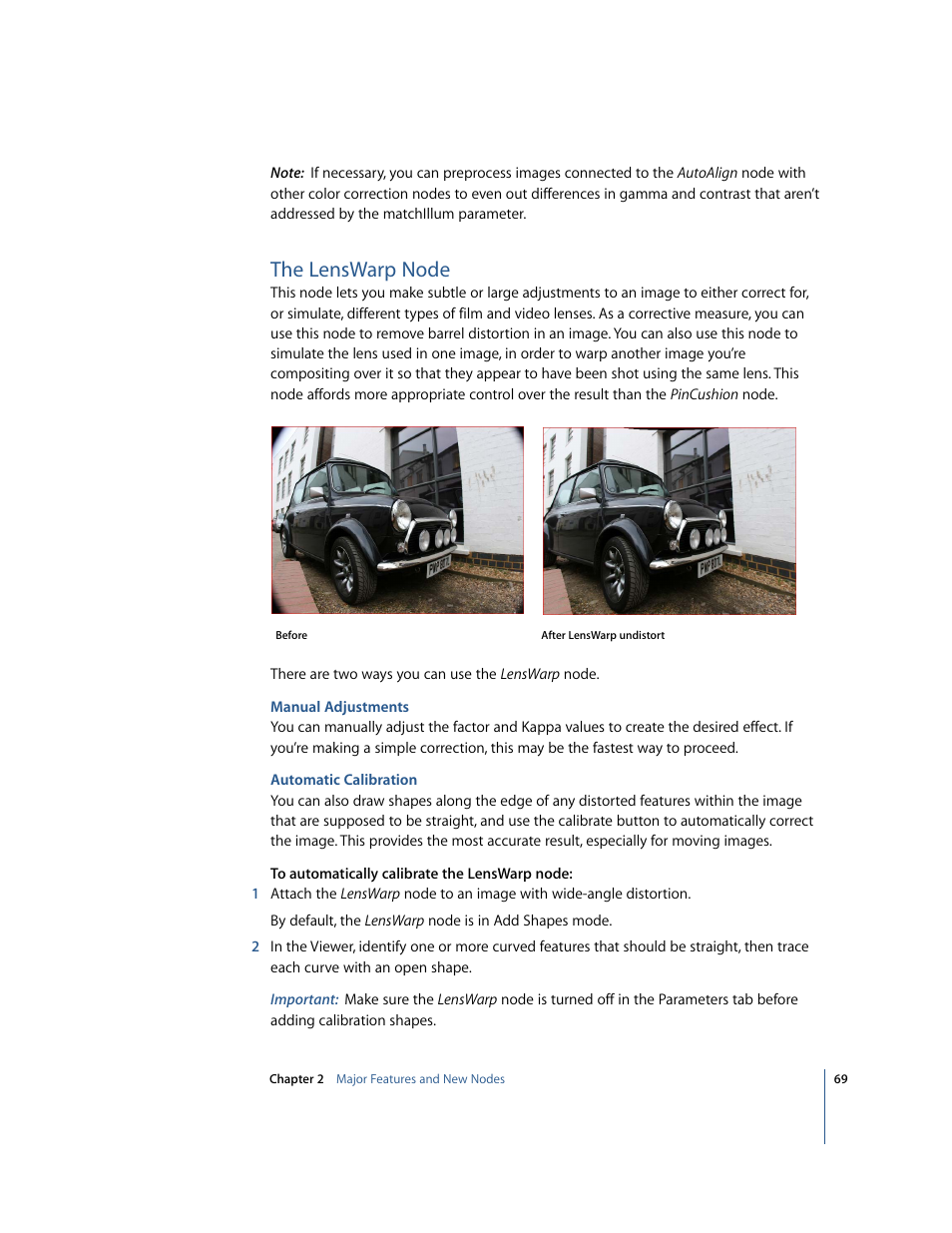 The lenswarp node | Apple Shake 4 New Features User Manual | Page 69 / 114