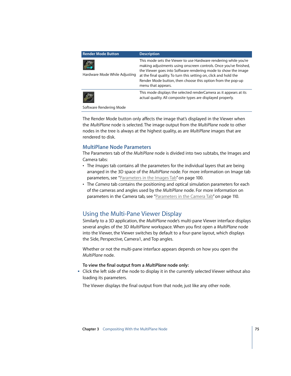 Multiplane node parameters, Using the multi-pane viewer display | Apple Shake 4 New Features User Manual | Page 75 / 114