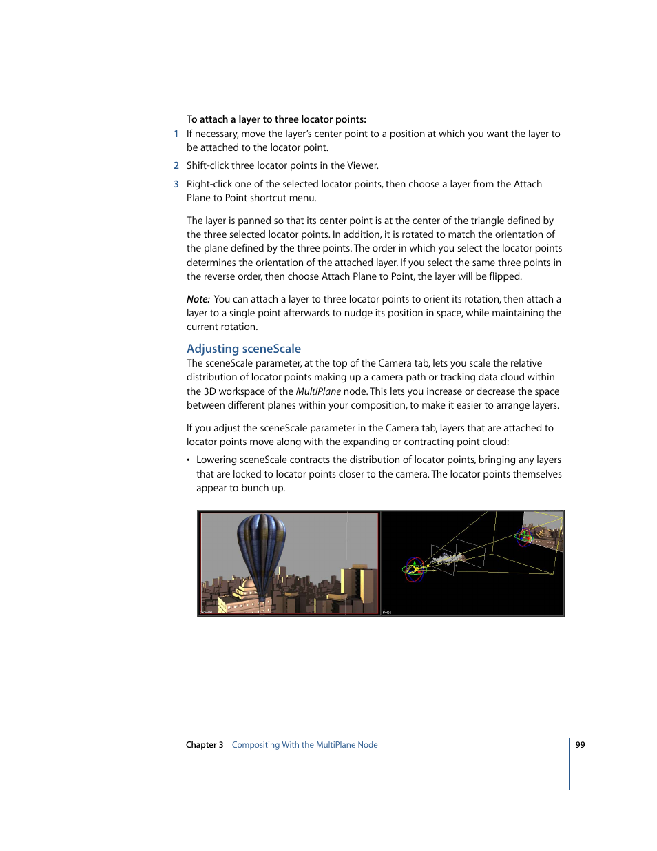 Adjusting scenescale | Apple Shake 4 New Features User Manual | Page 99 / 114