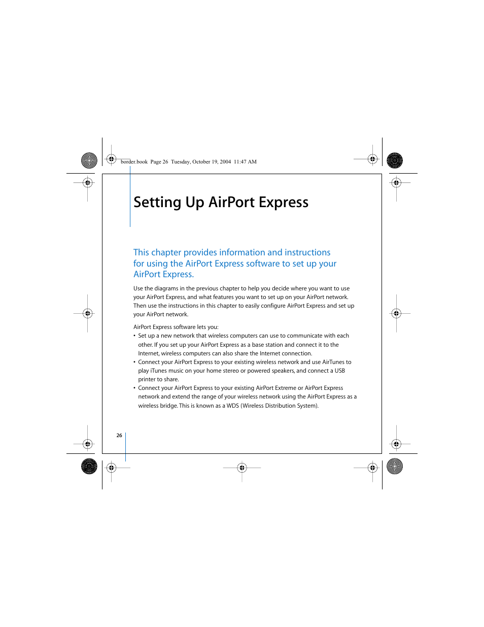 Setting up airport express | Apple AirPort Express User Manual | Page 26 / 48