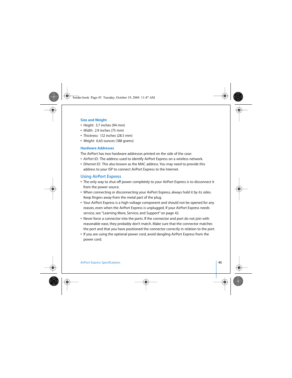 Using airport express | Apple AirPort Express User Manual | Page 45 / 48