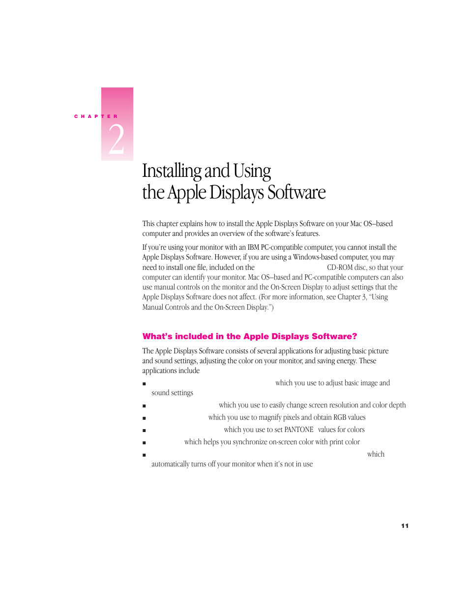 Installing and using the apple displays software | Apple Multiple Scan 720 Display User Manual | Page 11 / 45