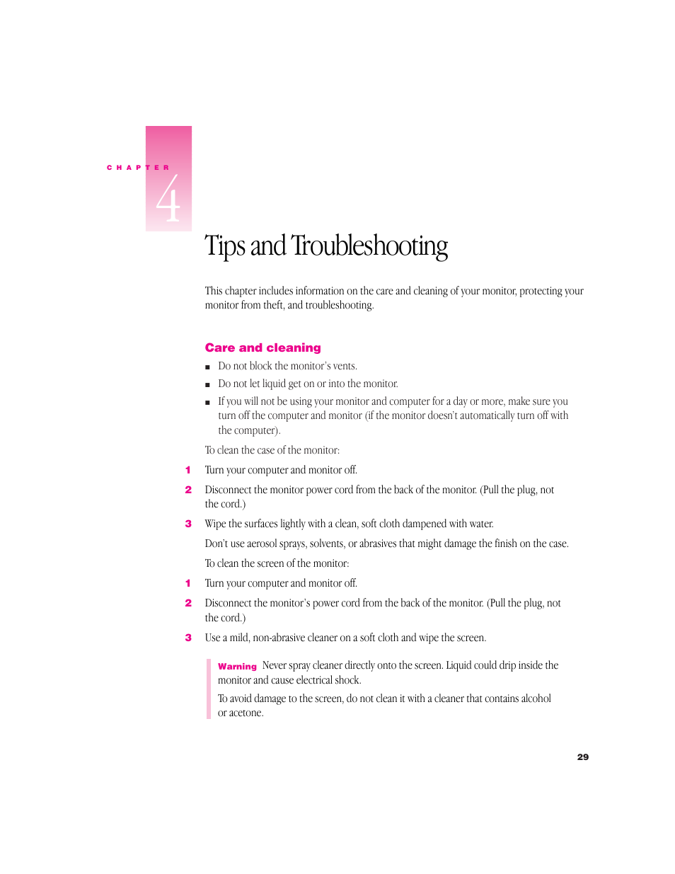 Tips and troubleshooting | Apple Multiple Scan 720 Display User Manual | Page 29 / 45
