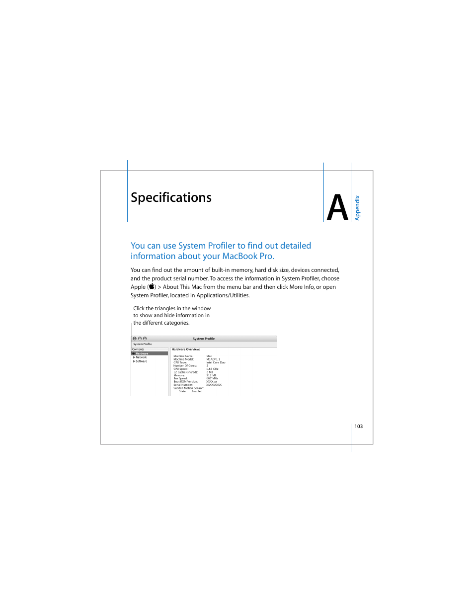 Specifications | Apple MacBook Pro (15-inch) User Manual | Page 103 / 144