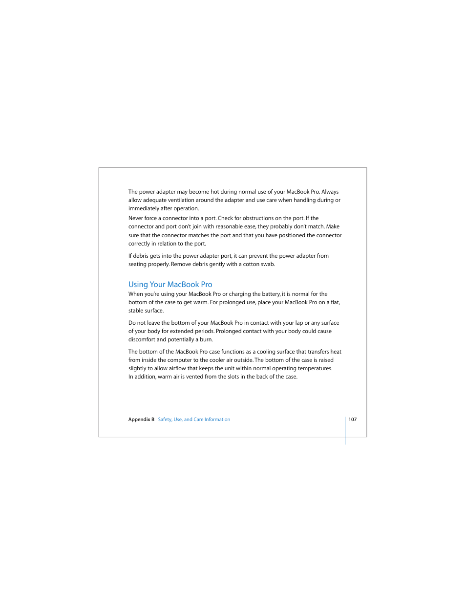 Using your macbook pro | Apple MacBook Pro (15-inch) User Manual | Page 107 / 144
